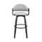 Armen Living Daxton 26" Gray Faux Leather and Black Wood Bar Stool LCDXBABLGR26 - alternate 3
